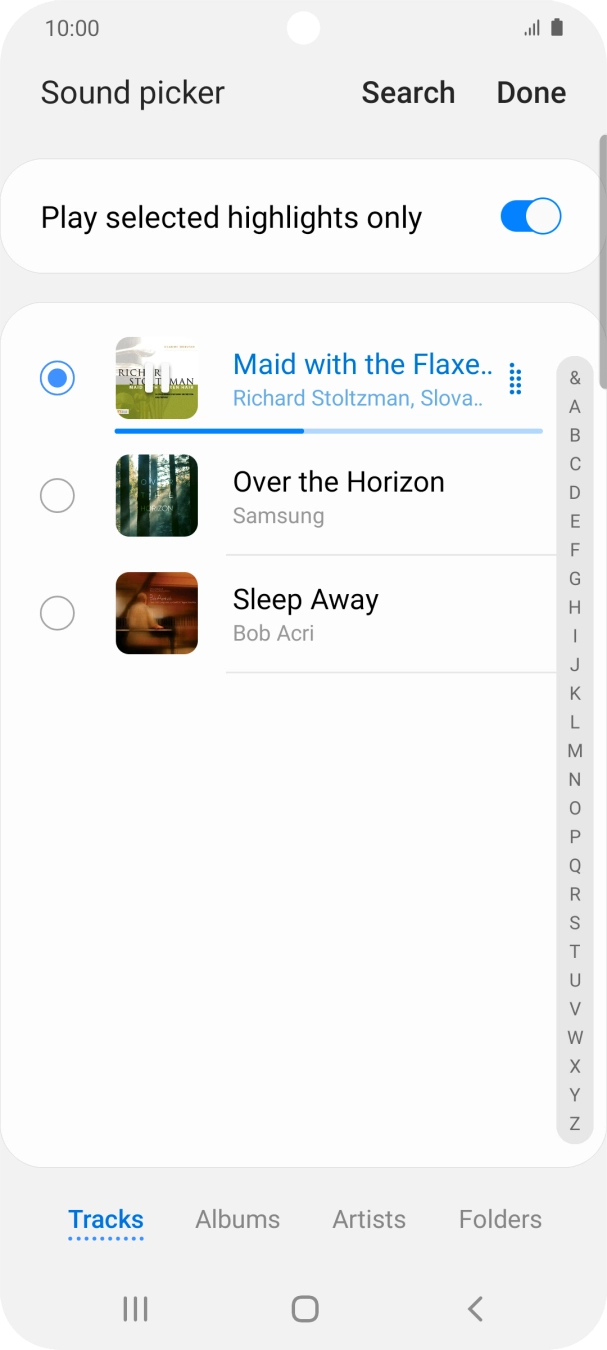 Once you've found a ring tone you like, press Done.