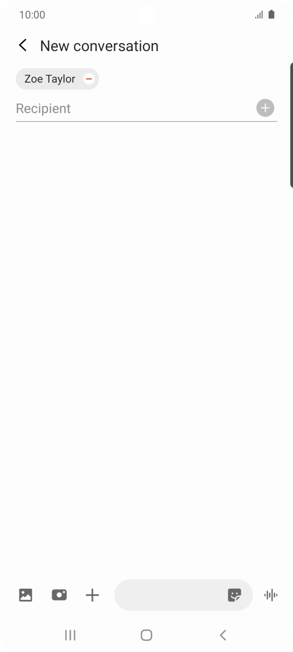 Press the text input field and write the text for your text message.
