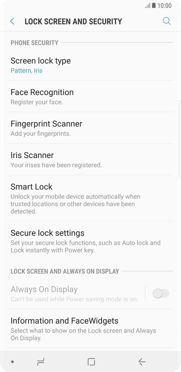 Press Screen lock type and key in the current phone lock code. Press Screen lock type and key in the current phone lock code.
