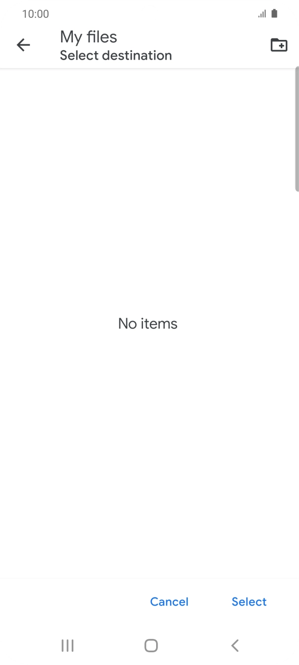 To create a new folder, press the new folder icon and follow the instructions on the screen to create a new folder. To create a new folder, press the new folder icon and follow the instructions on the screen to create a new folder.