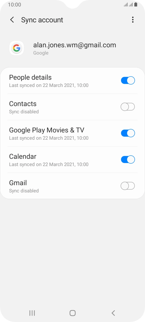 Press the indicator next to 'Contacts' to turn on the function.