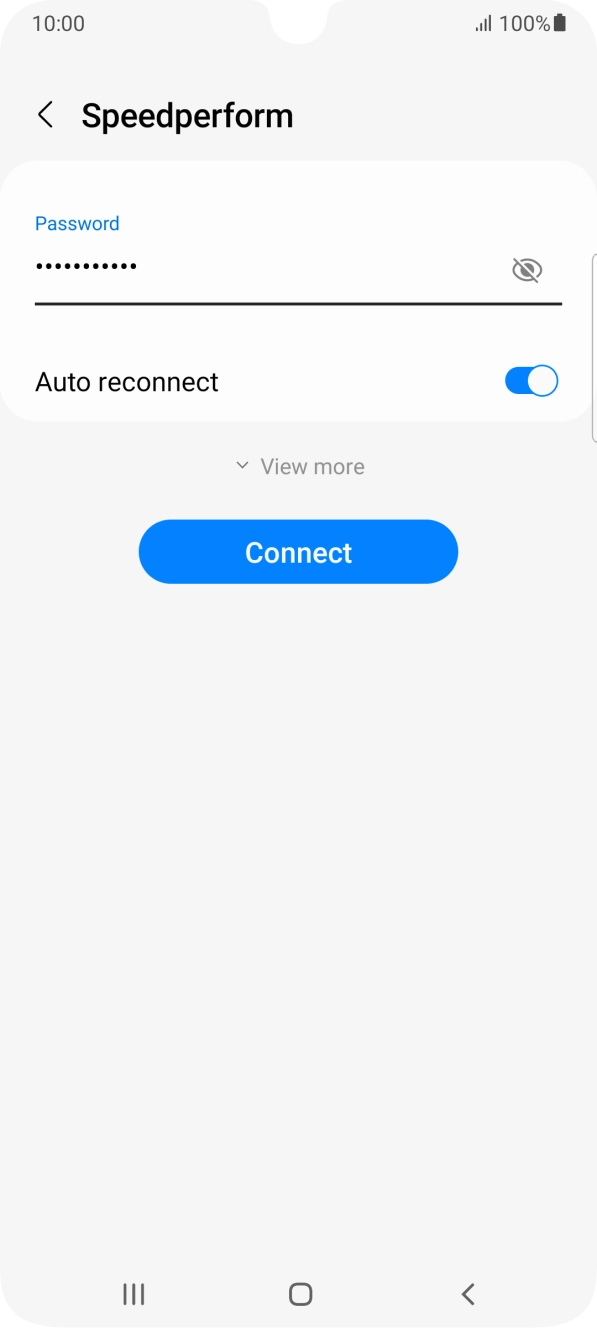 Key in the password for the WiFi network and press Connect.