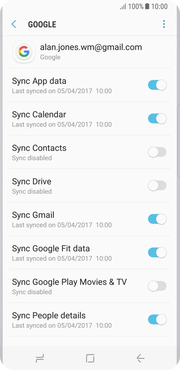 Press the indicator next to 'Sync Contacts' to turn on the function.