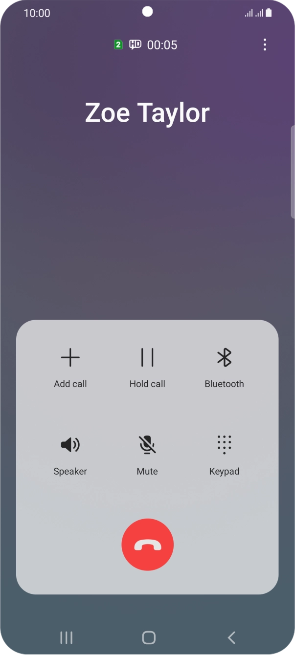 Press the end call icon.