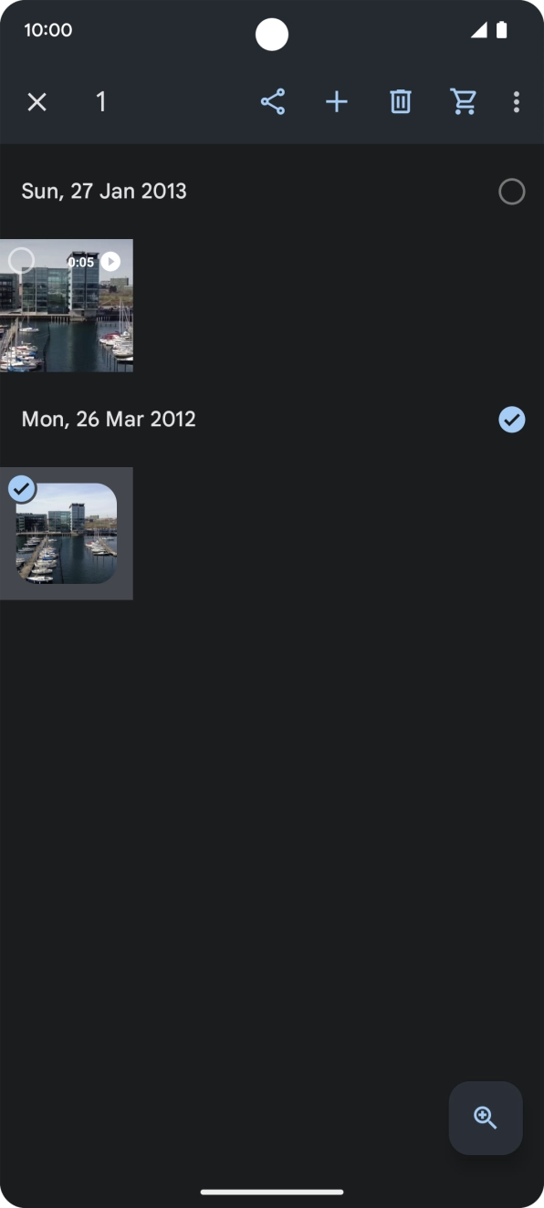 Press the required pictures or video clips to add them. Press the required pictures or video clips to add them.