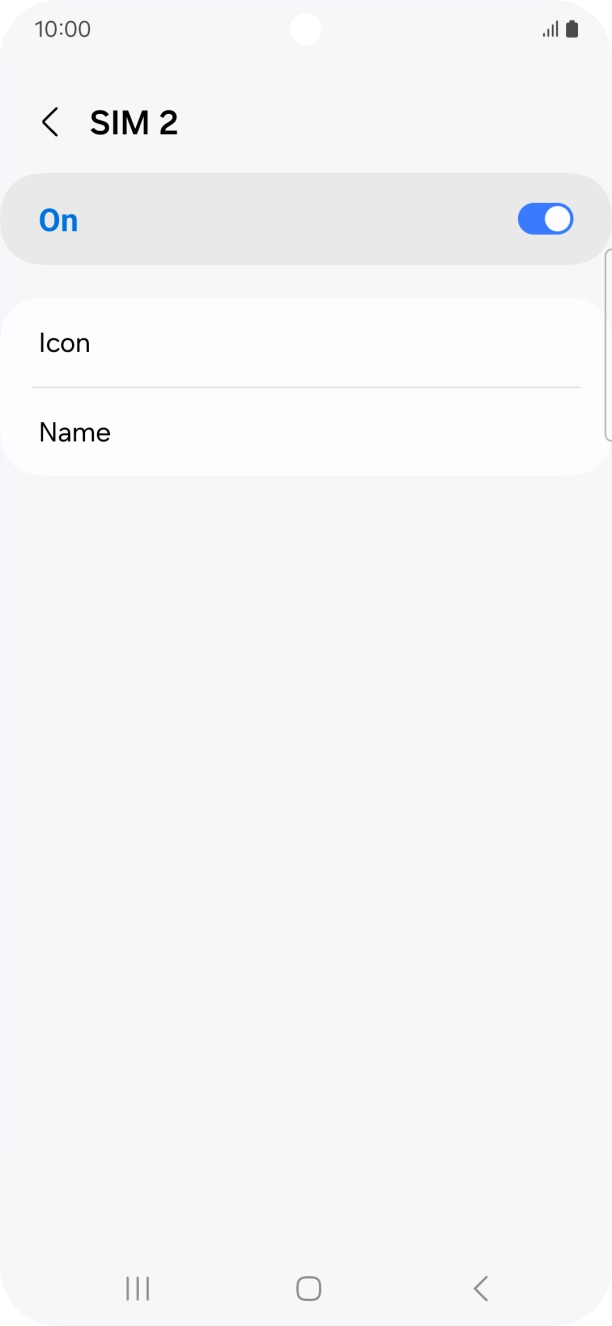 Press the indicator to turn use of the SIM on or off.