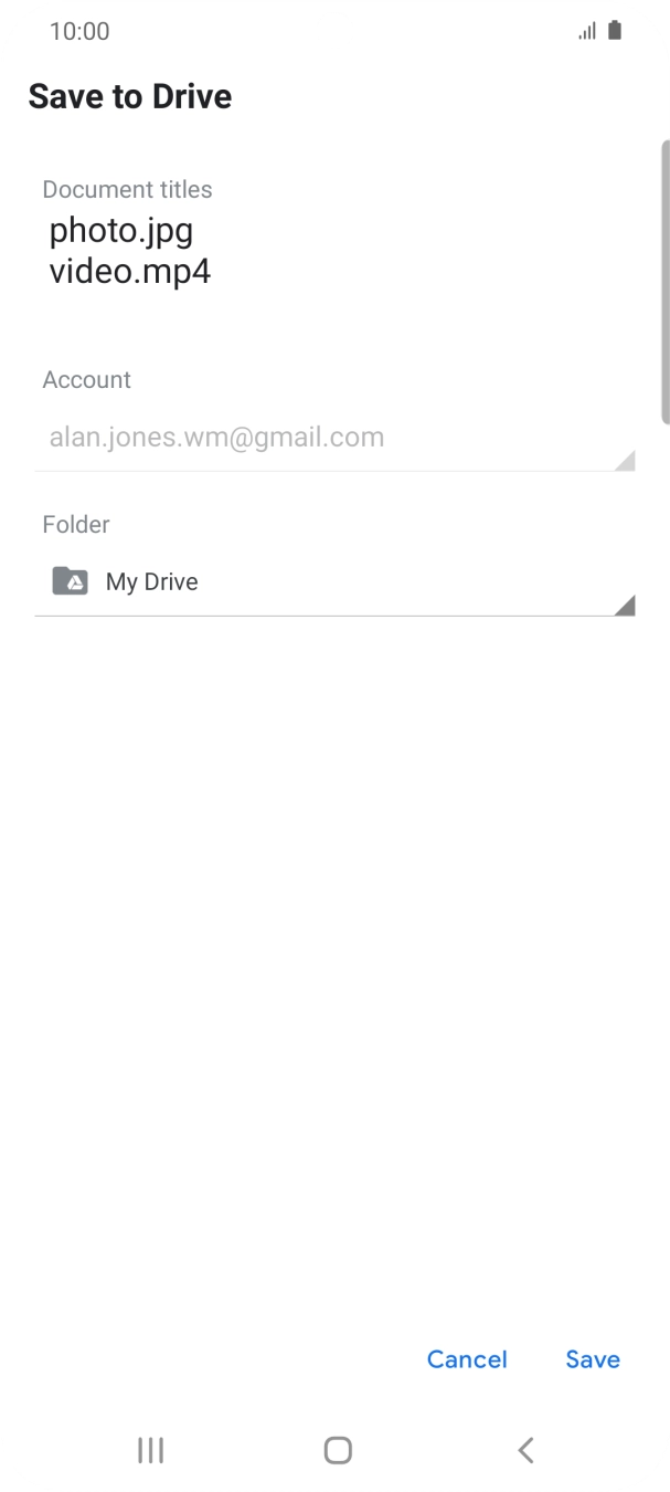 Press the field below 'Folder' and go to the required folder.