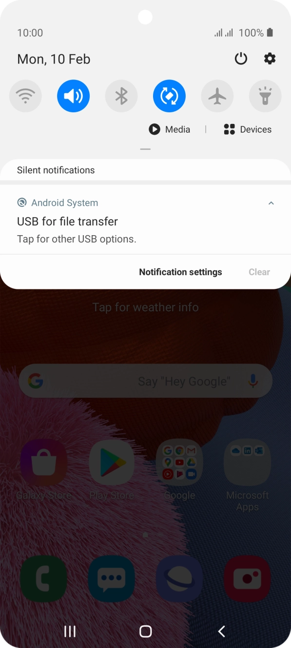 Press Tap for other USB options..