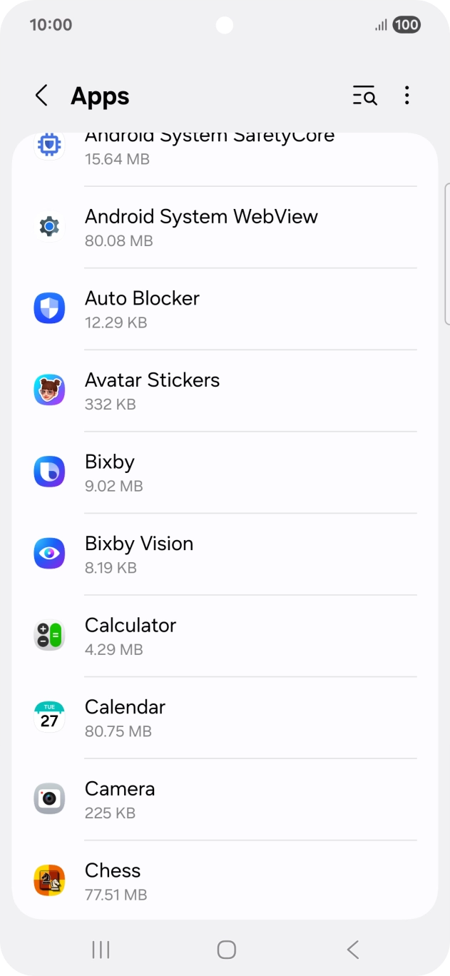 Press the required app.