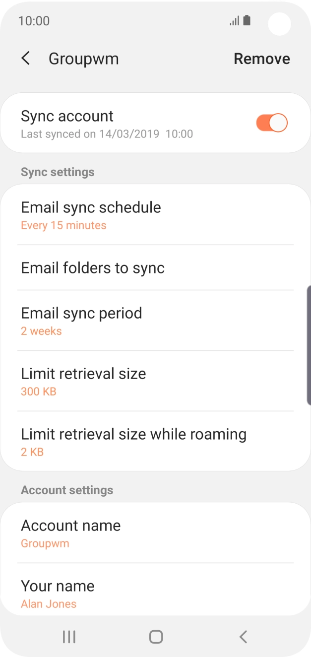 Press the indicator next to 'Sync account' to turn on the function.
