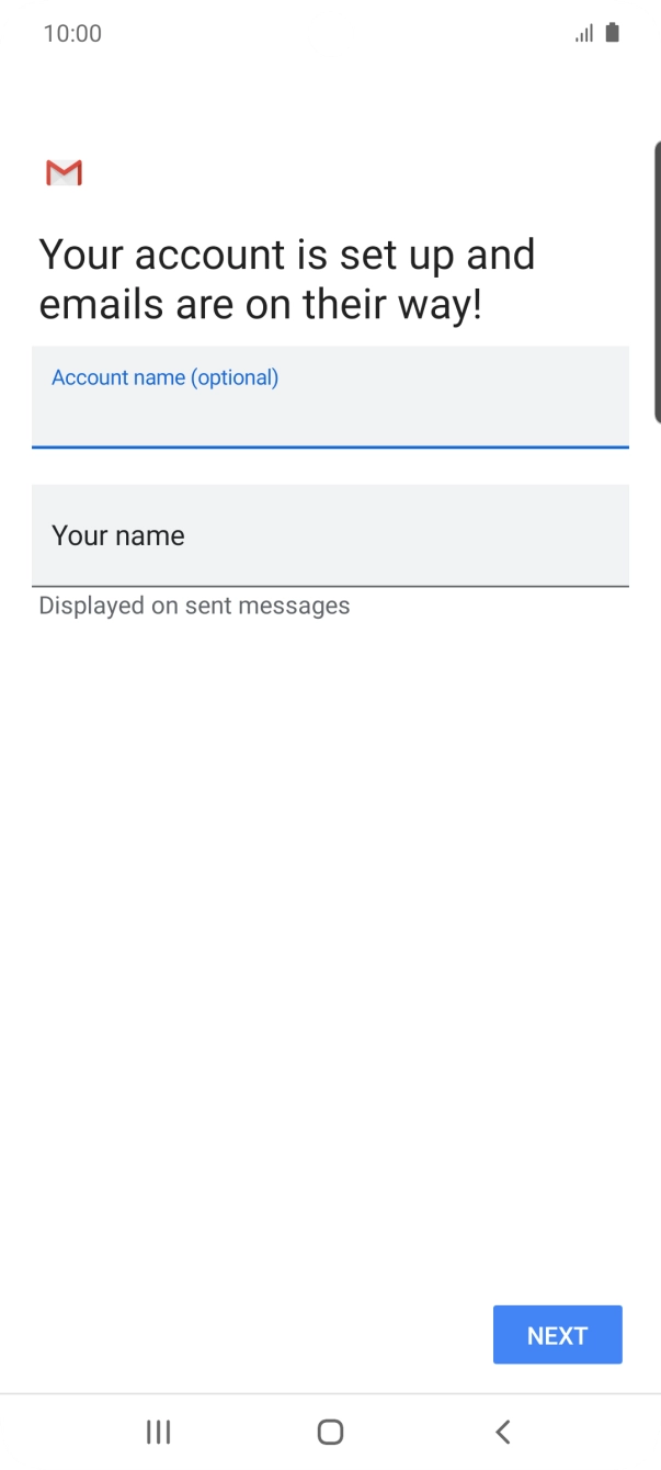 Press Your name and key in the required sender name.