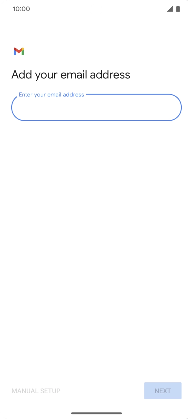 Press the field below 'Enter your email address' and key in your email address.