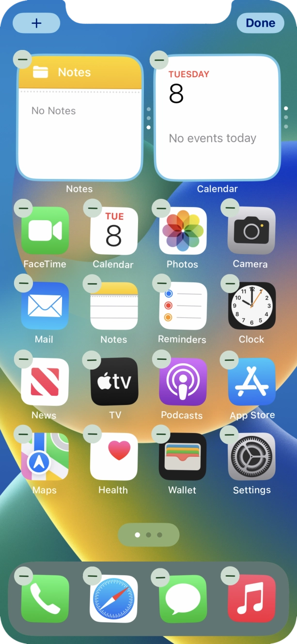 Press the home screen icon. Press the home screen icon.