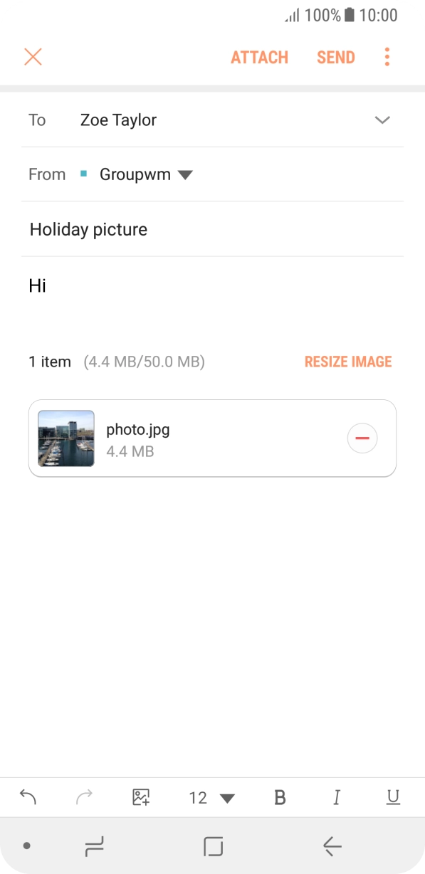 Press SEND when you've finished your email.