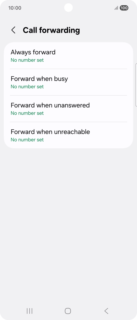 Press the required divert type.