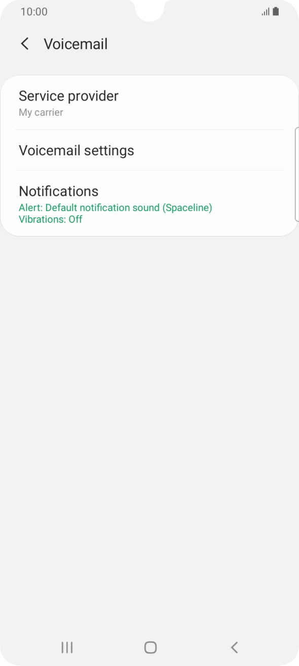 Press Voicemail settings.
