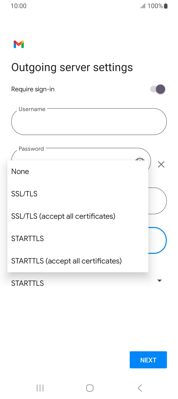 Press SSL/TLS. Press SSL/TLS.