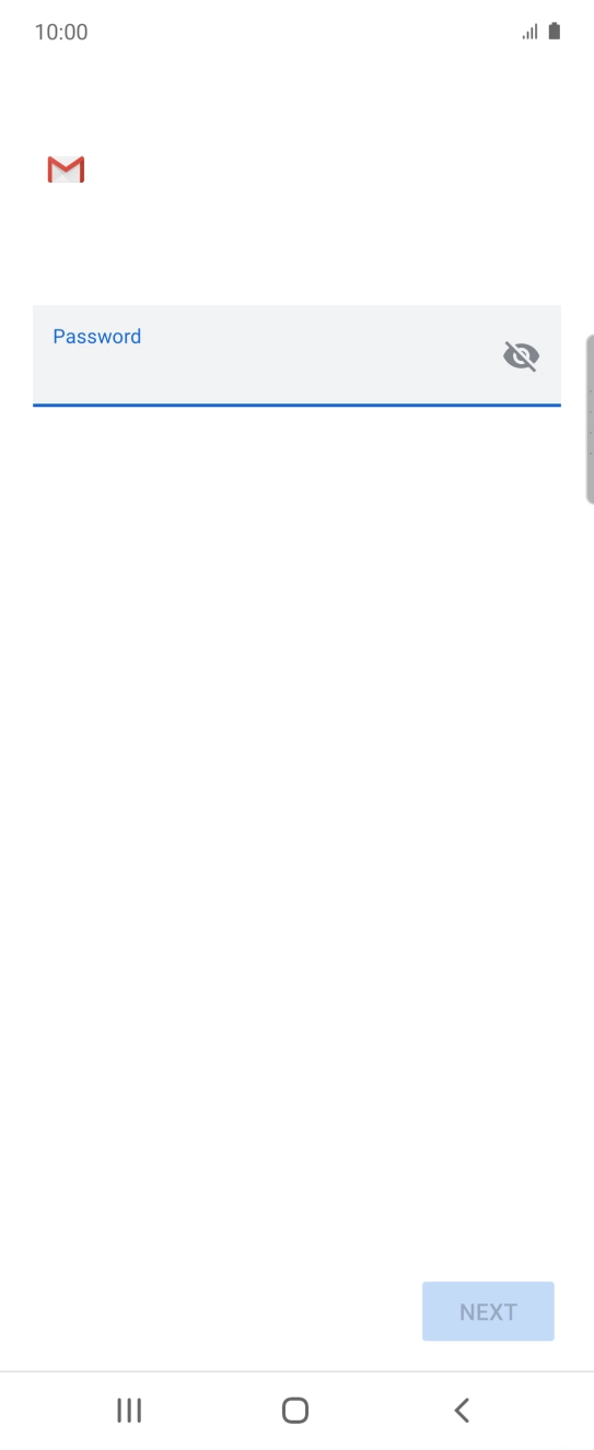 Press the field below 'Password' and key in the password for your email account.
