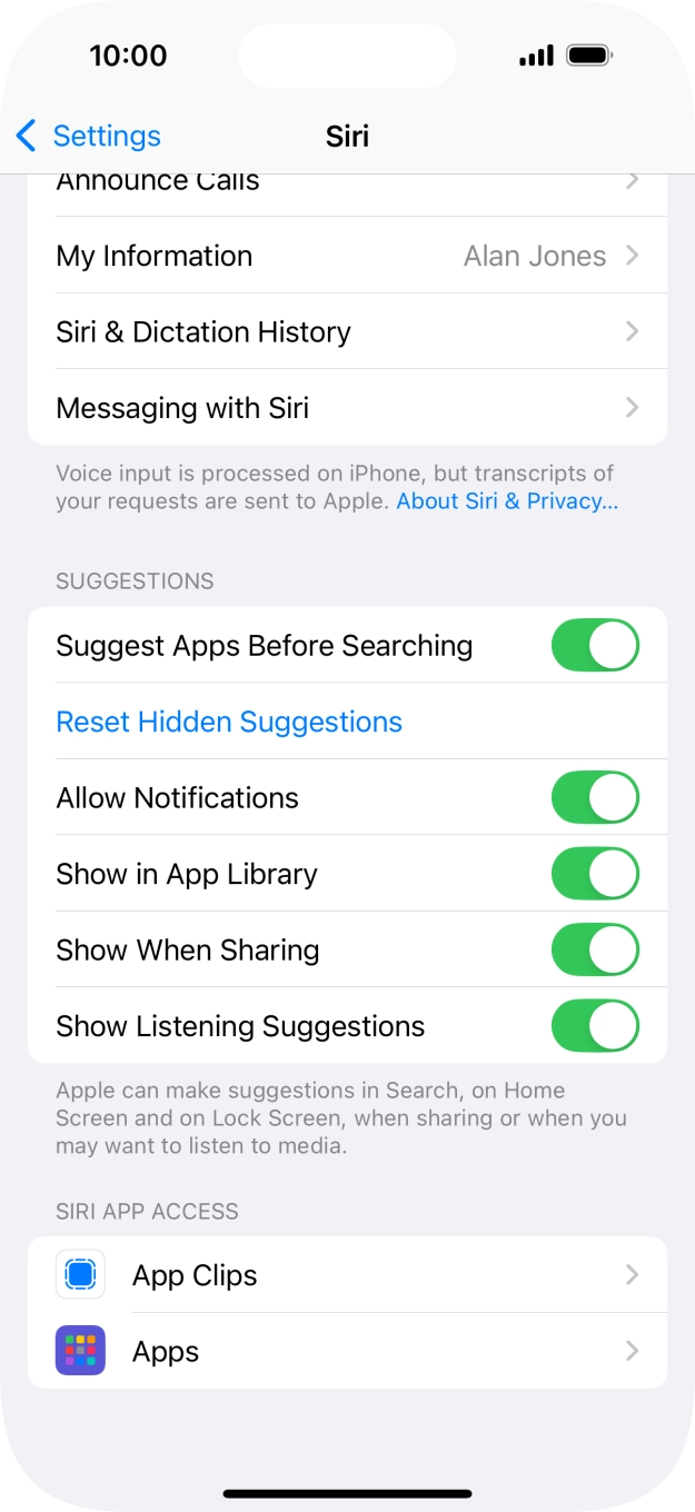 Press the required app.