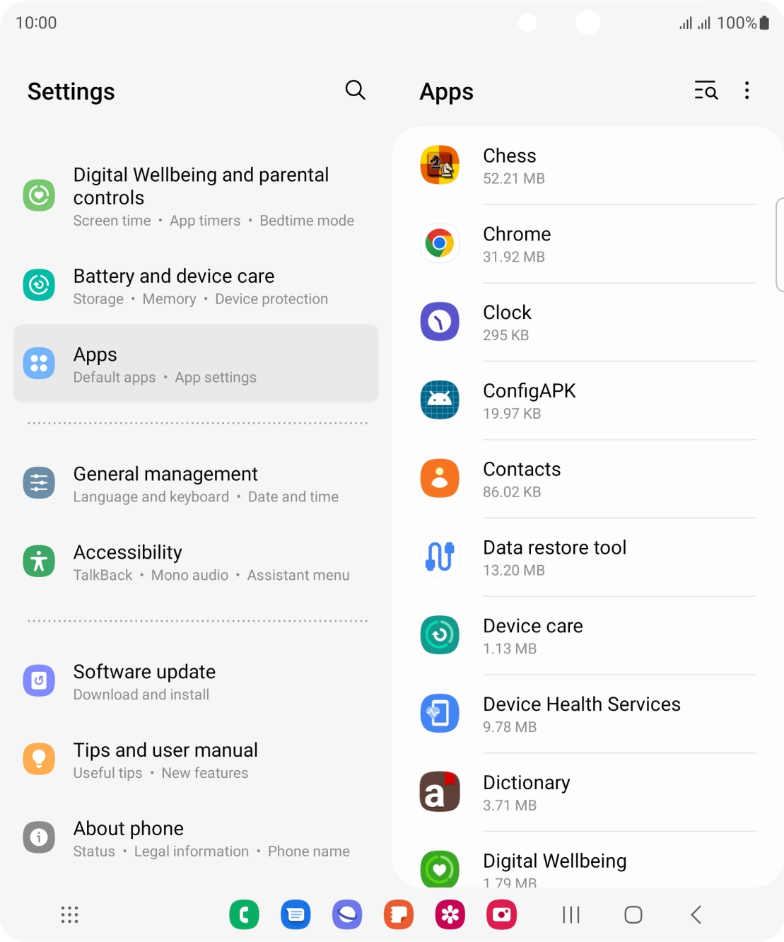 Press the required app.