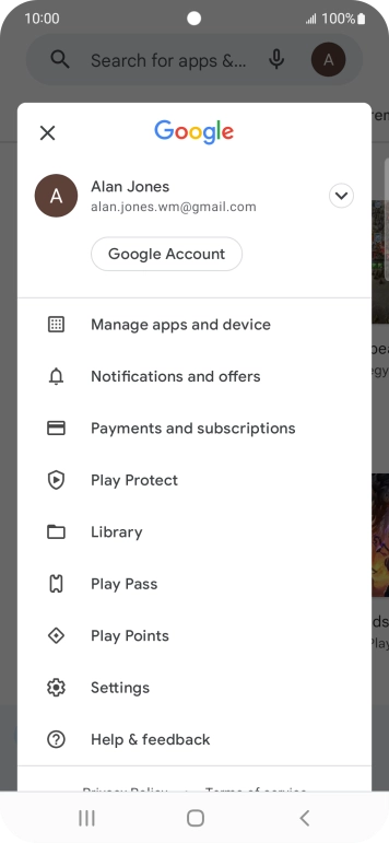Press Manage apps and device.