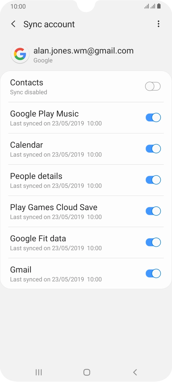 Press the indicator next to 'Contacts' to turn on the function.