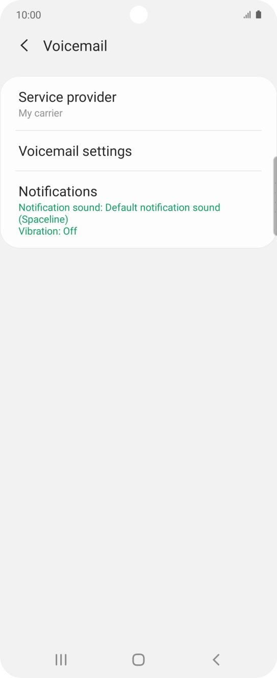 Press Voicemail settings.
