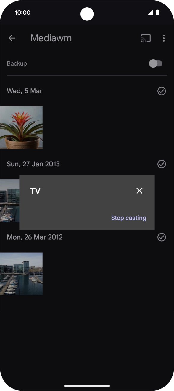 Press Stop casting. Press Stop casting.