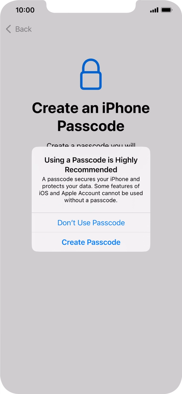 If you turn off the function, press Don't Use Passcode. If you turn off the function, press Don't Use Passcode.