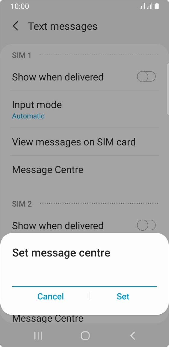 Key in +447802000332 and press Set.