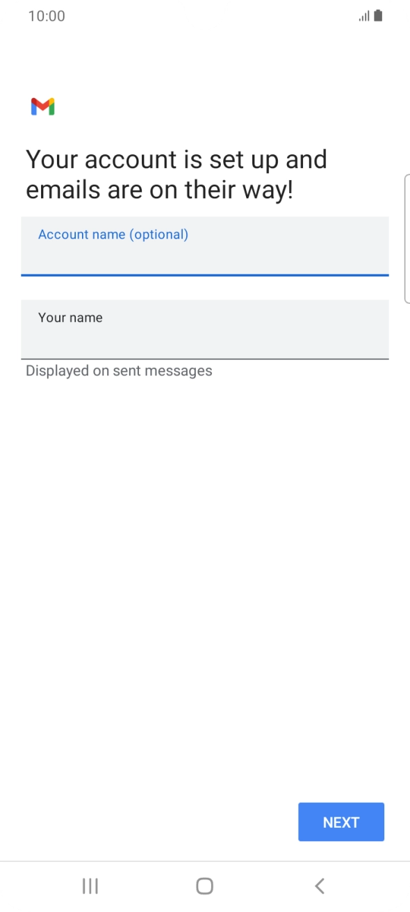 Press the field below 'Your name' and key in the required sender name. Press the field below 'Your name' and key in the required sender name.