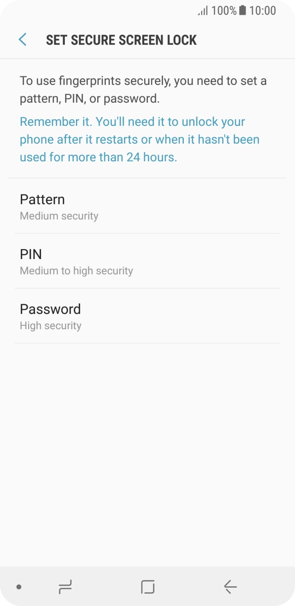 Press the required setting and follow the instructions on the screen to create an additional phone lock code. Press the required setting and follow the instructions on the screen to create an additional phone lock code.