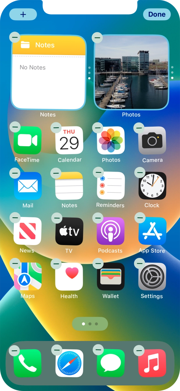 Press the home screen icon. Press the home screen icon.