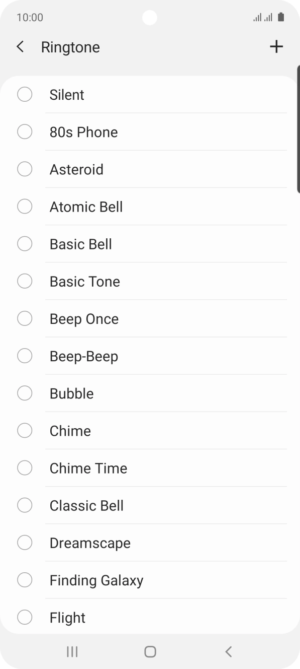 Press the add ring tone icon.