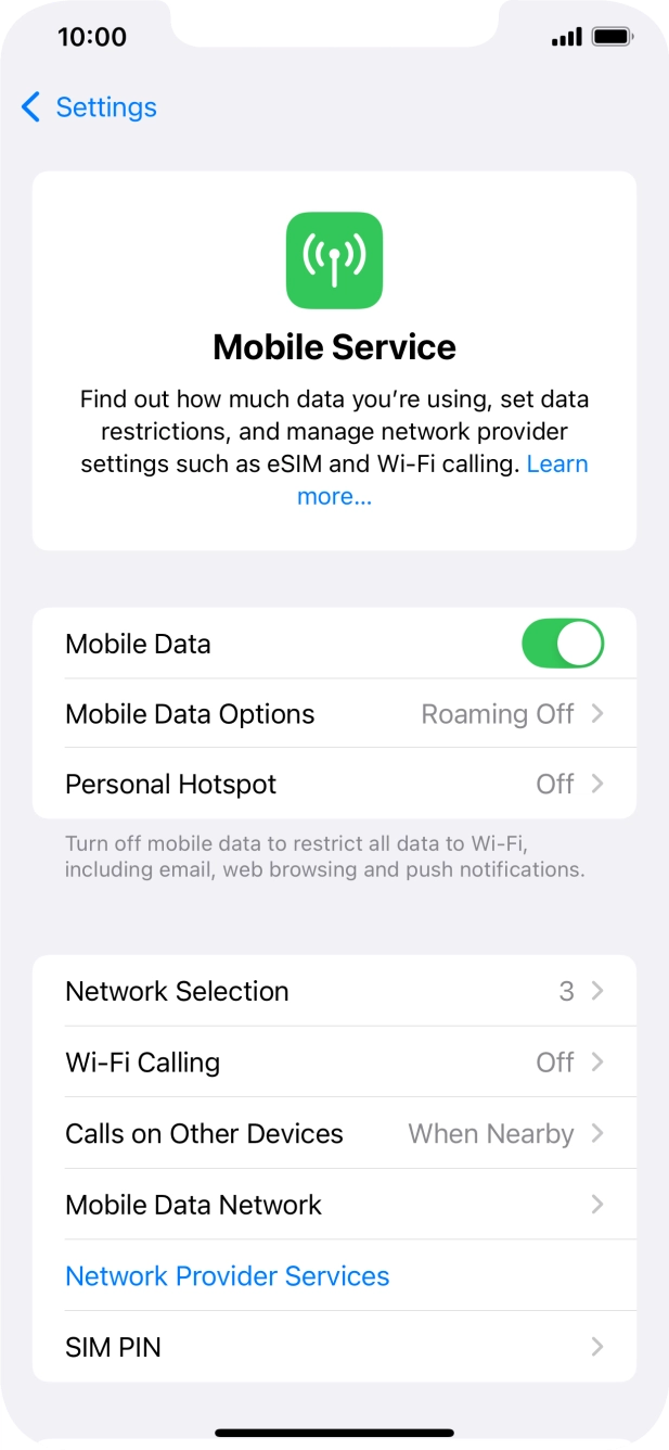 Press Mobile Data Network.