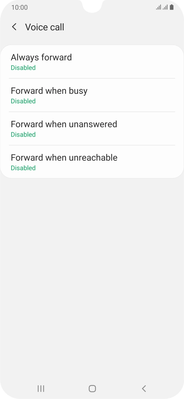 Press the required divert type.