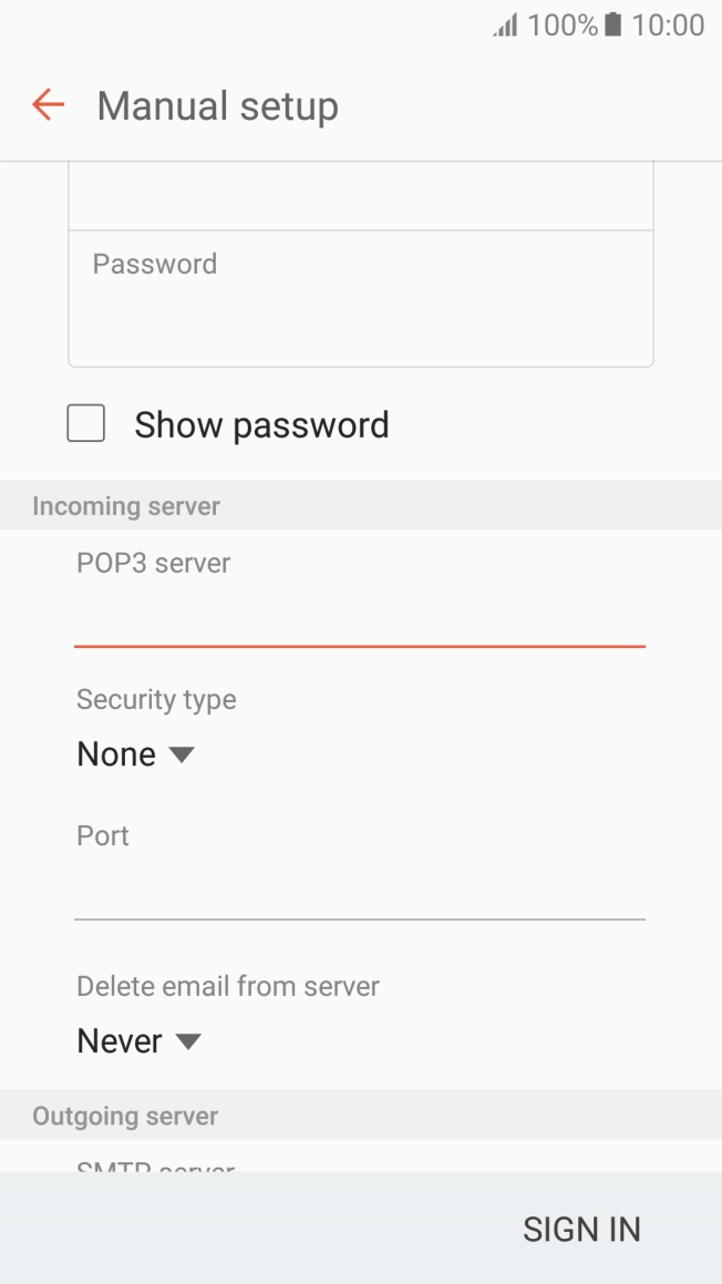Press the drop down list below 'Security type'. Press the drop down list below 'Security type'.