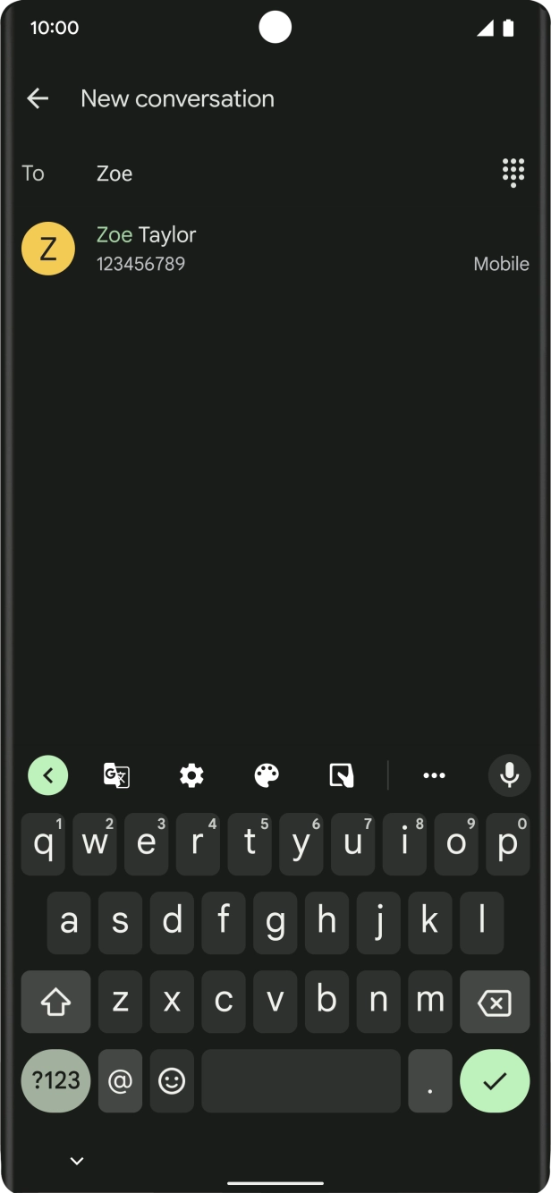 Press the required contact. Press the required contact.