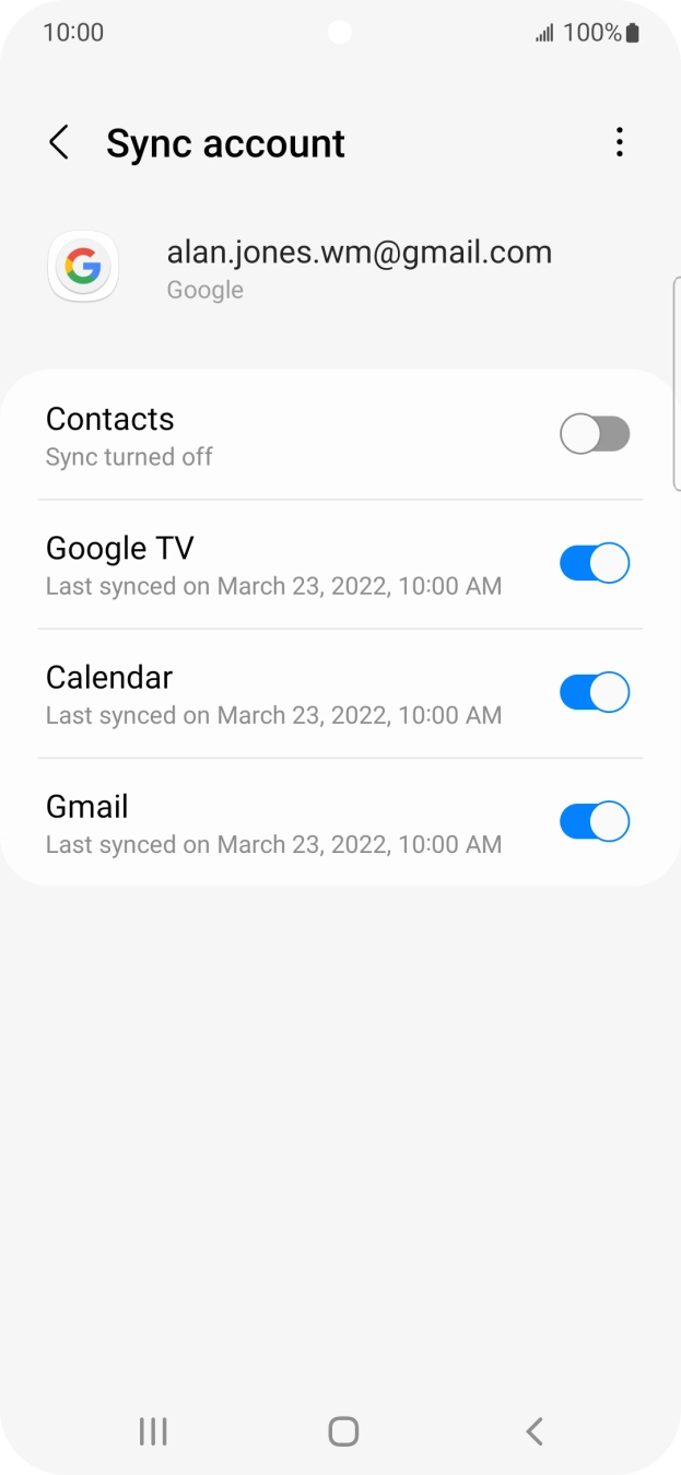 Press the indicator next to 'Contacts' to turn on the function.