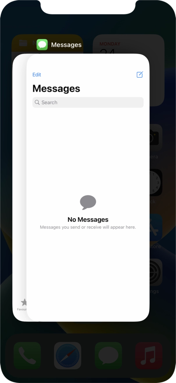 Slide upwards on the required application to end it. Slide upwards on the required application to end it.