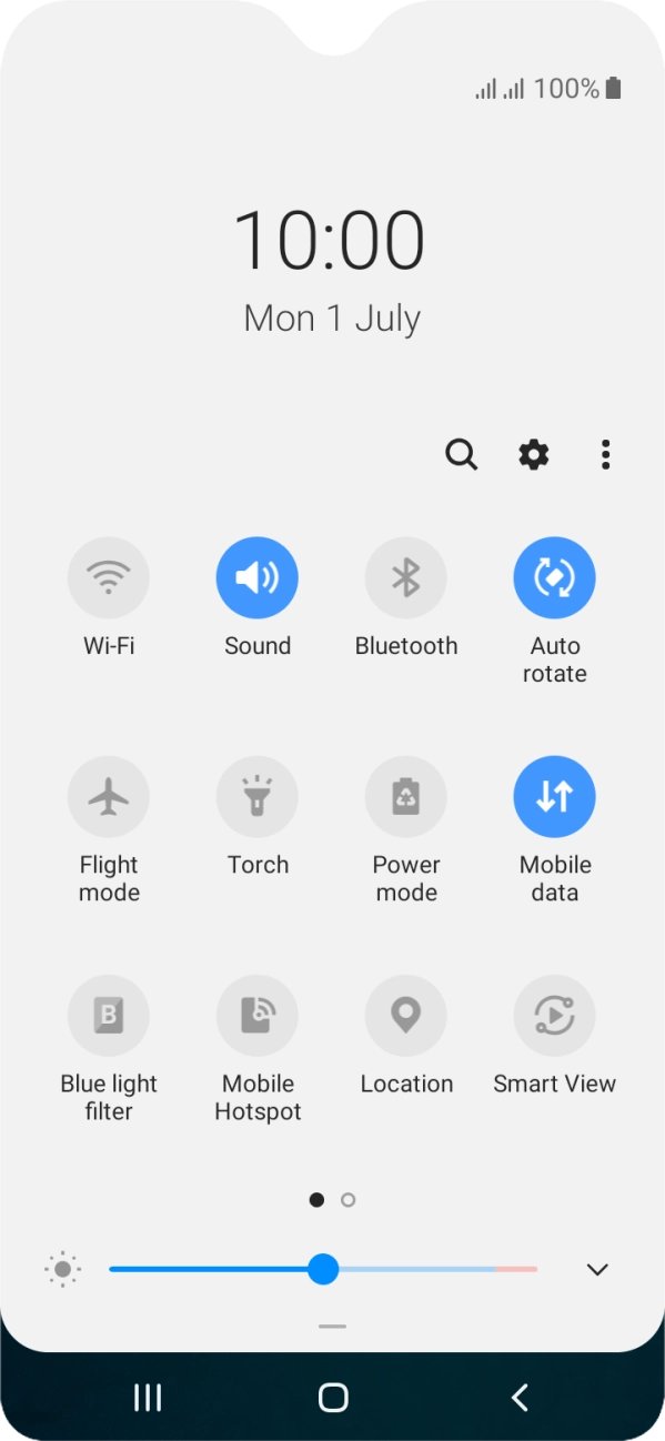 Press the settings icon. Press the settings icon.