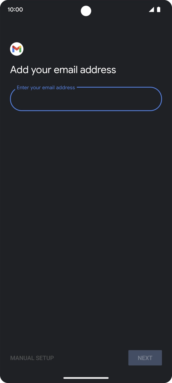 Press the field below 'Enter your email address' and key in your email address.