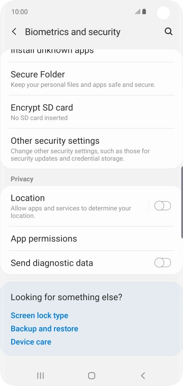 Press Other security settings.