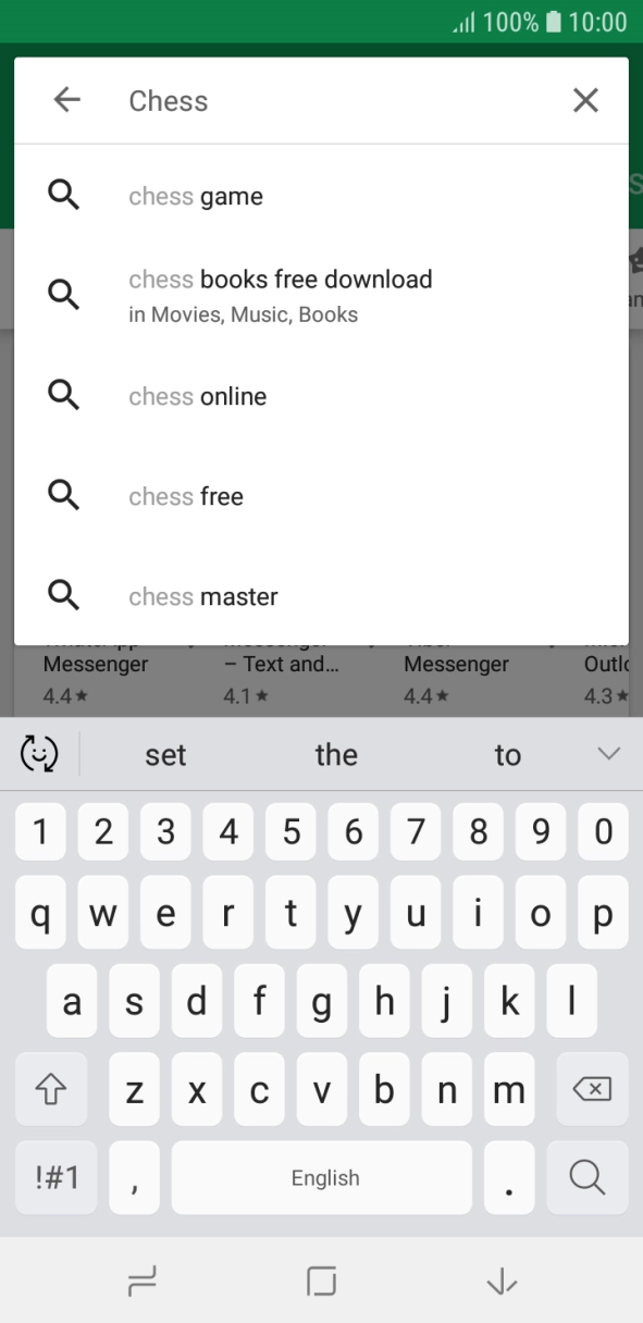 Key in the name or subject of the required app and press the search icon.