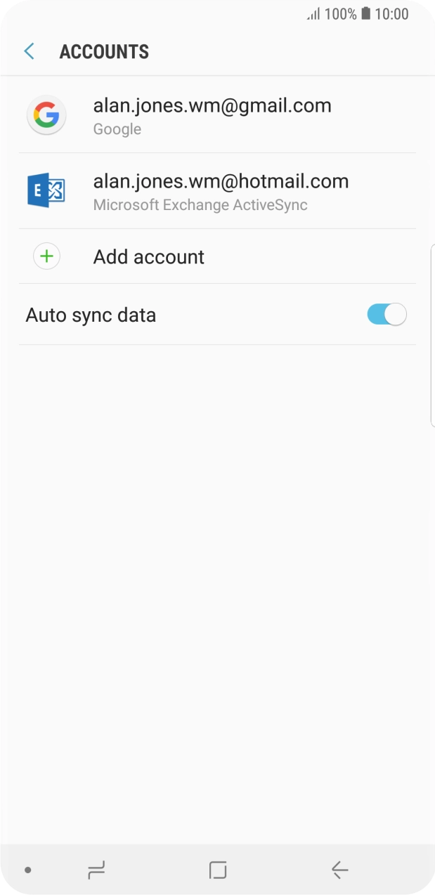 If this screen is displayed, you email account has been recognised and set up automatically. Follow the instructions on the screen to key in more information and finish setting up your phone. If this screen is displayed, you email account has been recognised and set up automatically. Follow the instructions on the screen to key in more information and finish setting up your phone.