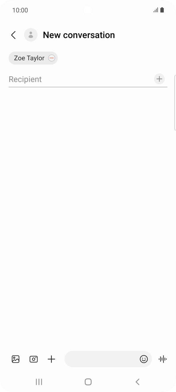 Press the text input field and write the text for your text message.