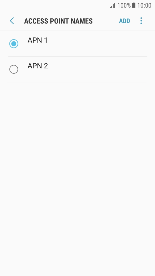 Press the field next to the data connection to activate it.