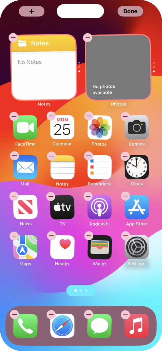 Press the home screen icon. Press the home screen icon.