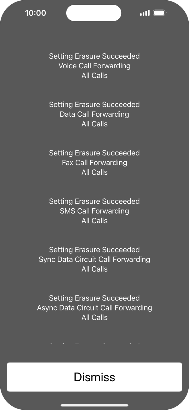 Press Dismiss. Press Dismiss.