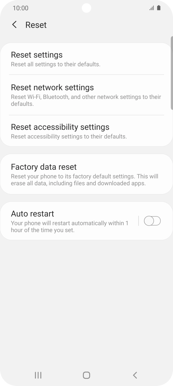Press Factory data reset.